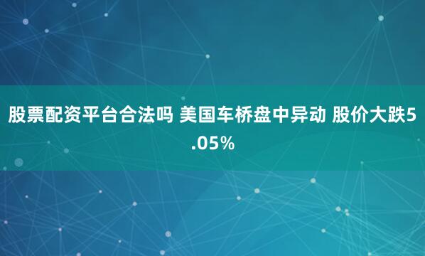 股票配资平台合法吗 美国车桥盘中异动 股价大跌5.05%